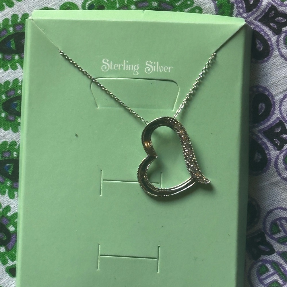 Elegant Sterling Silver Heart Pendant Necklace